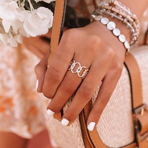 NWT Kendra Scott Silver rhodium Fallyn ring Macramé style